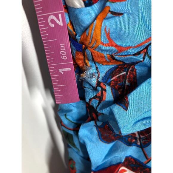 Derek Lam 10 Crosby Cami Flounce Dress Floral Print Twist Waist Mini Blue Size 6 - Picture 8 of 13